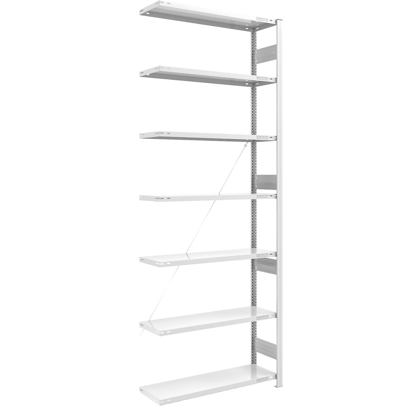 Heavy duty boltless shelving unit, single-sided, HxWxD 3000 x 1000 x 400 mm, grey, extension shelf unit.