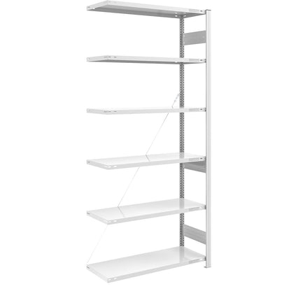 Heavy duty boltless shelving unit, single-sided, HxWxD 2500 x 1000 x 500 mm, grey, extension shelf unit.
