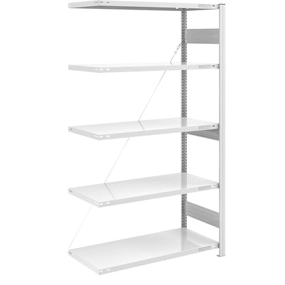 Heavy duty boltless shelving unit, single-sided, HxWxD 2000 x 1000 x 600 mm, grey, extension shelf unit.