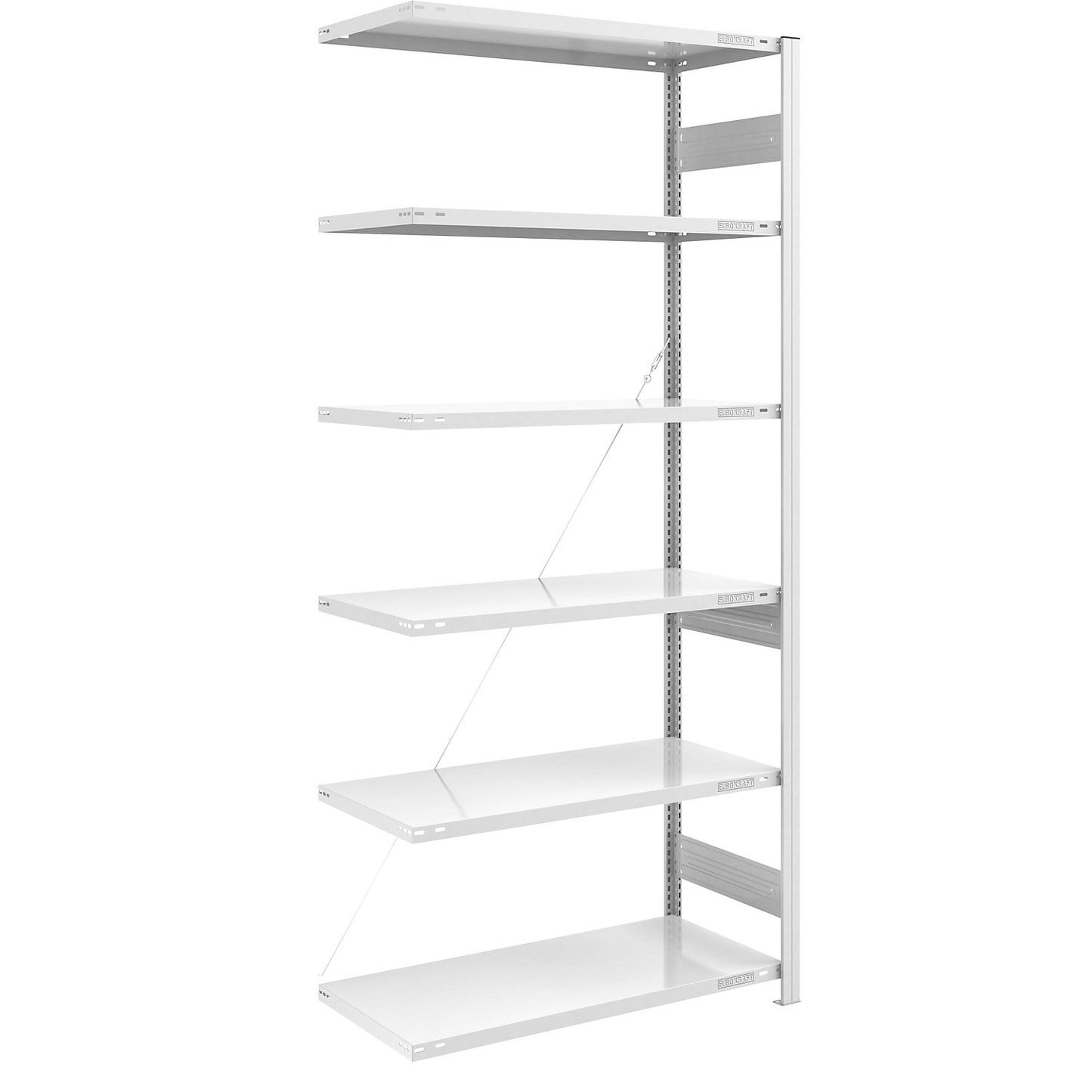 Heavy duty boltless shelving unit, single-sided, HxWxD 2500 x 1000 x 600 mm, grey, extension shelf unit.