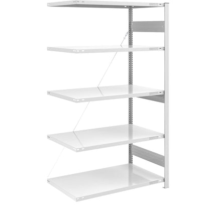 Heavy duty boltless shelving unit, single-sided, HxWxD 2000 x 1000 x 800 mm, grey, extension shelf unit.