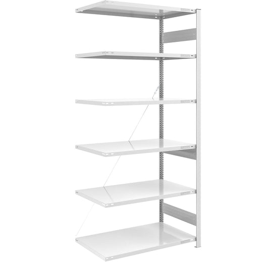 Heavy duty boltless shelving unit, single-sided, HxWxD 2500 x 1000 x 800 mm, grey, extension shelf unit.