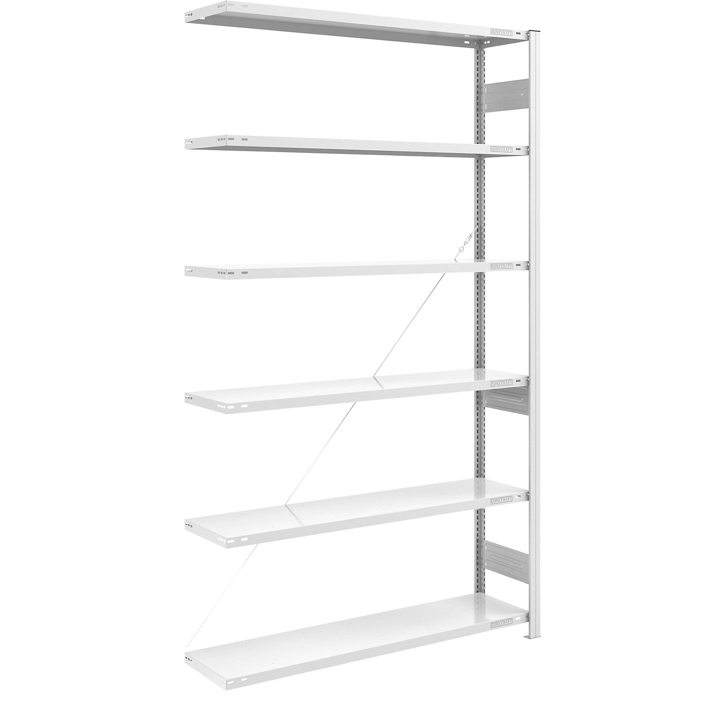 Heavy duty boltless shelving unit, single-sided, HxWxD 2500 x 1300 x 400 mm, grey, extension shelf unit.