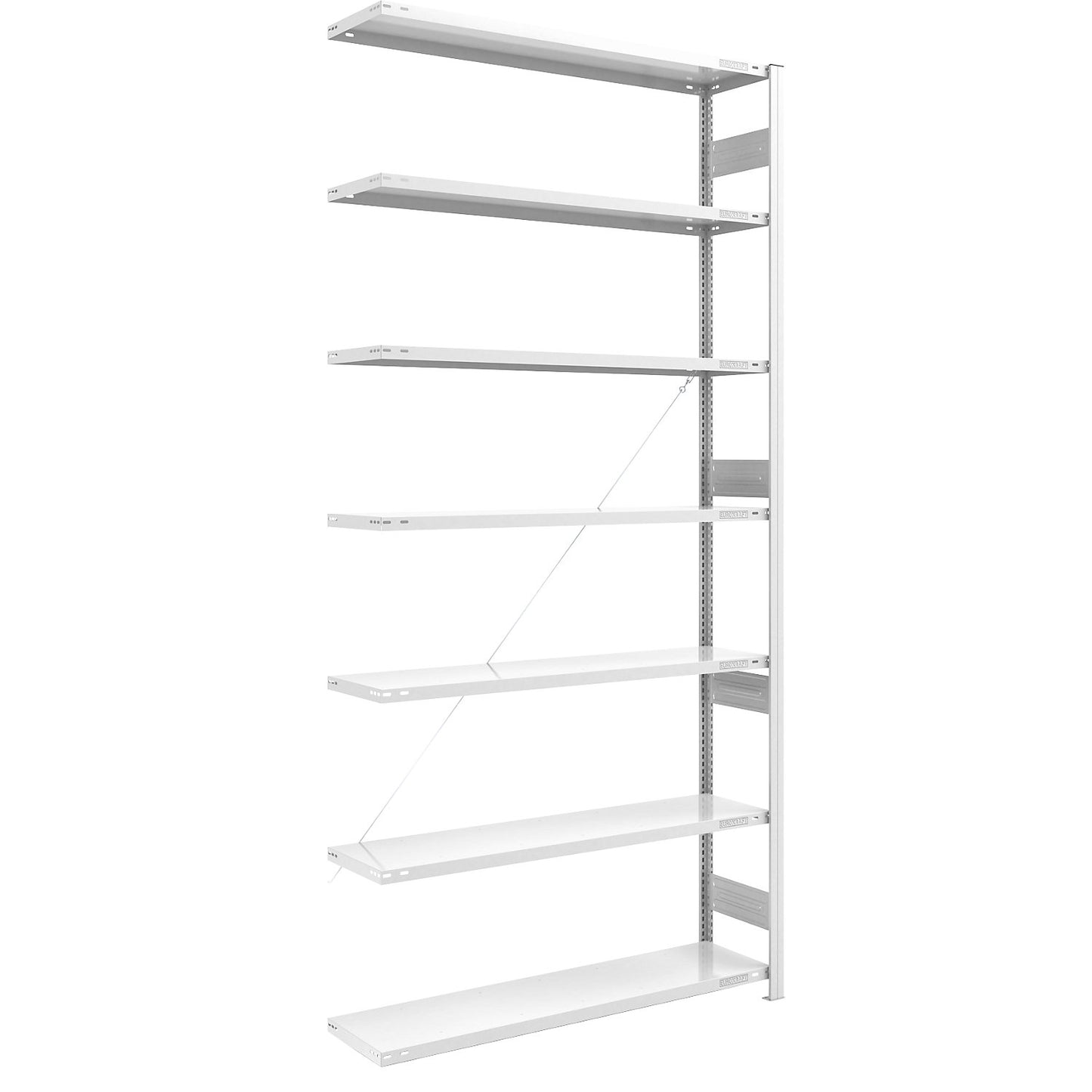 Heavy duty boltless shelving unit, single-sided, HxWxD 3000 x 1300 x 400 mm, grey, extension shelf unit.