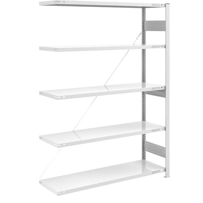 Heavy duty boltless shelving unit, single-sided, HxWxD 2000 x 1300 x 500 mm, grey, extension shelf unit.