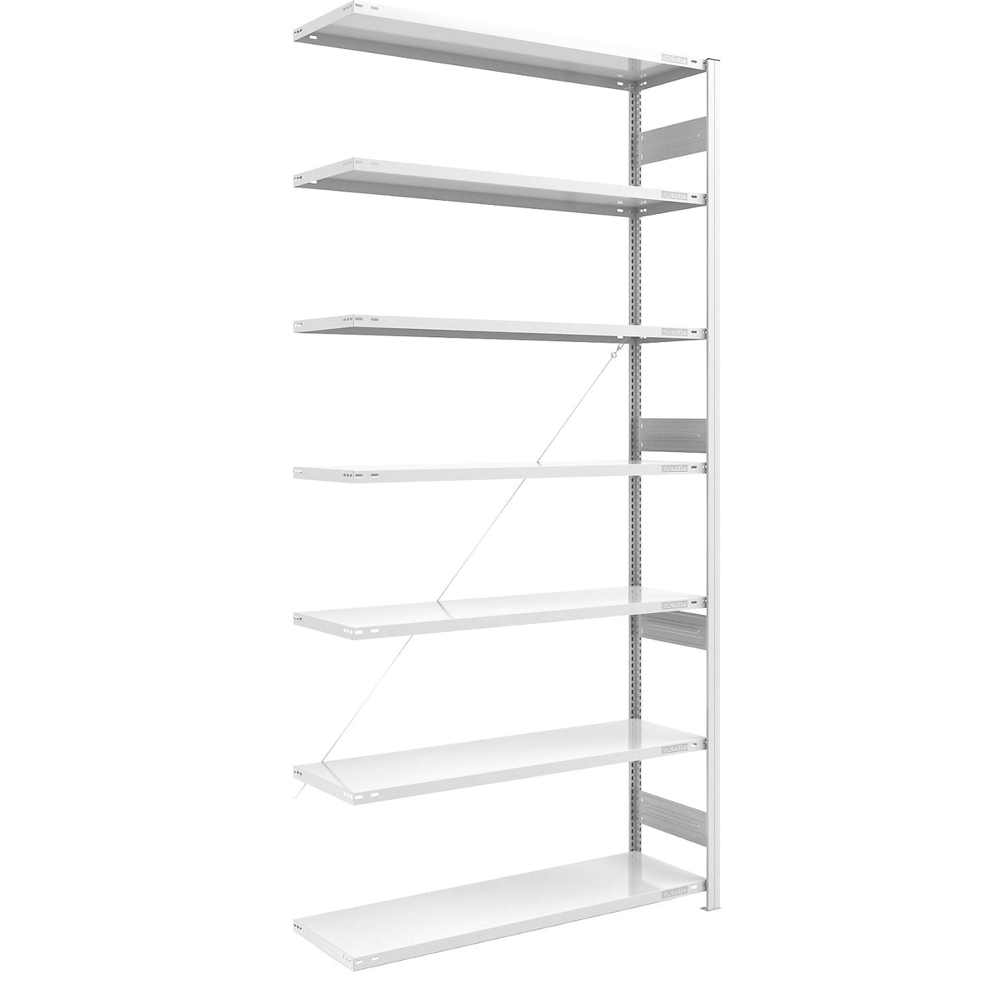 Heavy duty boltless shelving unit, single-sided, HxWxD 3000 x 1300 x 500 mm, grey, extension shelf unit.