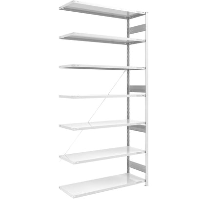 Heavy duty boltless shelving unit, single-sided, HxWxD 3000 x 1300 x 600 mm, grey, extension shelf unit.