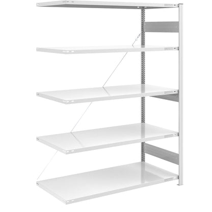 Heavy duty boltless shelving unit, single-sided, HxWxD 2000 x 1300 x 800 mm, grey, extension shelf unit.