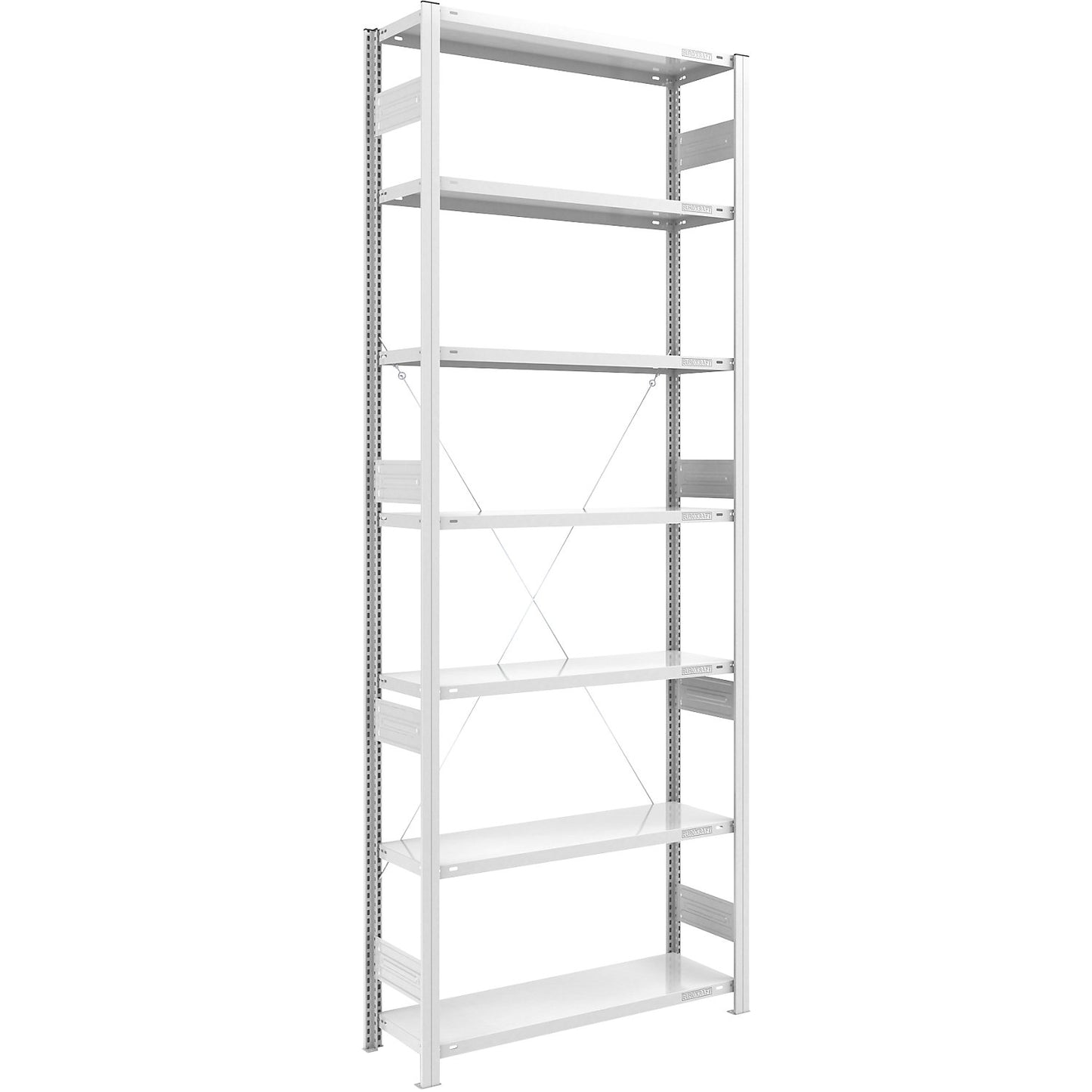 Heavy duty boltless shelving unit, single-sided, HxWxD 3000 x 1000 x 400 mm, grey, standard shelf unit.