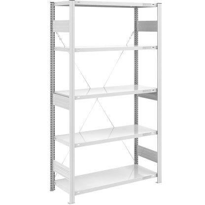 Heavy duty boltless shelving unit, single-sided, HxWxD 2000 x 1000 x 500 mm, grey, standard shelf unit.