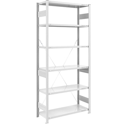Heavy duty boltless shelving unit, single-sided, HxWxD 2500 x 1000 x 500 mm, grey, standard shelf unit.