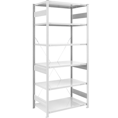 Heavy duty boltless shelving unit, single-sided, HxWxD 2500 x 1000 x 800 mm, grey, standard shelf unit.