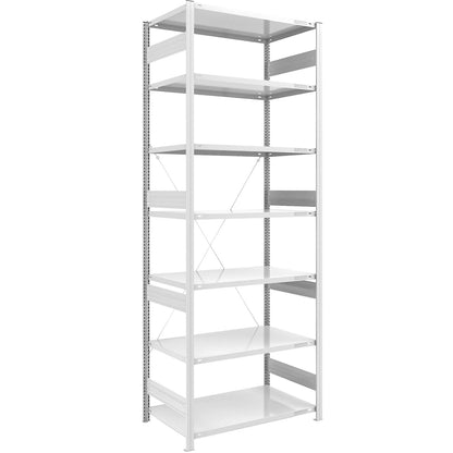Heavy duty boltless shelving unit, single-sided, HxWxD 3000 x 1000 x 800 mm, grey, standard shelf unit.