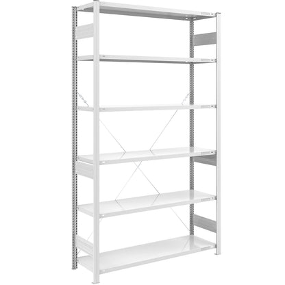 Heavy duty boltless shelving unit, single-sided, HxWxD 2500 x 1300 x 500 mm, grey, standard shelf unit.