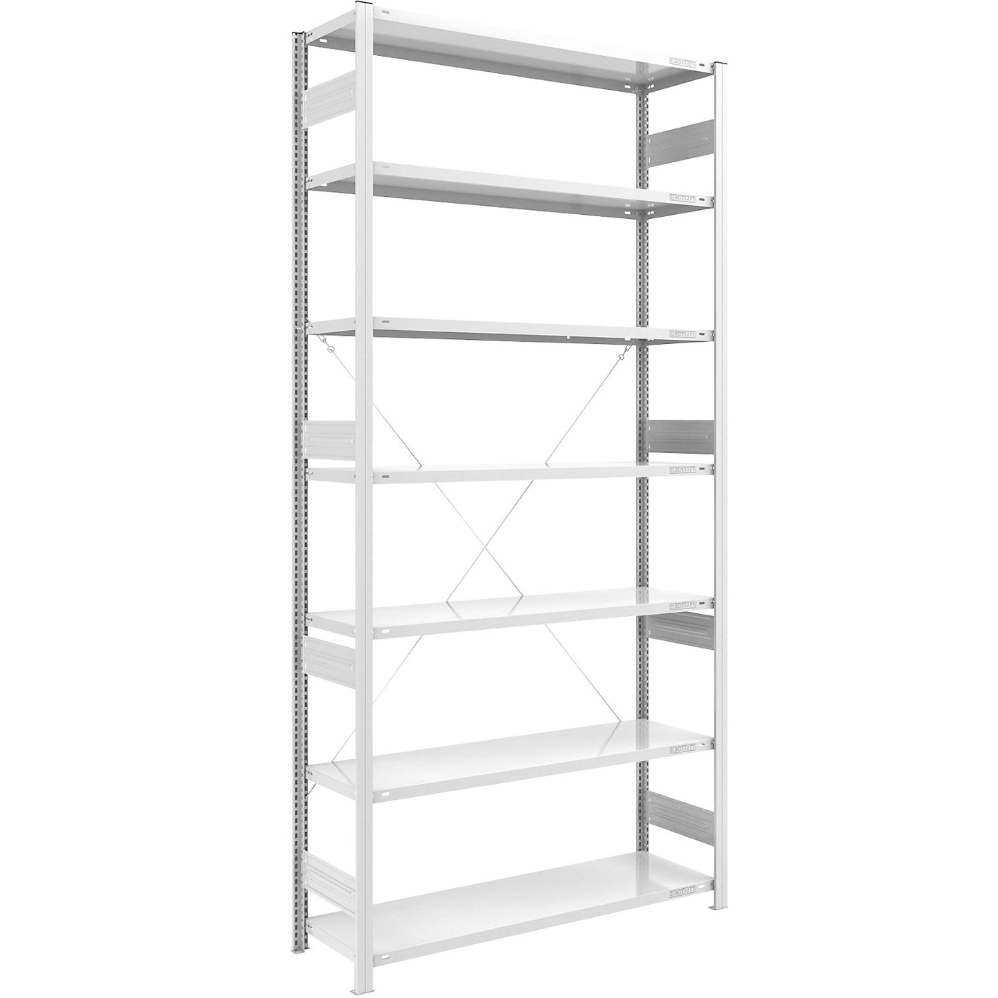 Heavy duty boltless shelving unit, single-sided, HxWxD 3000 x 1300 x 500 mm, grey, standard shelf unit.