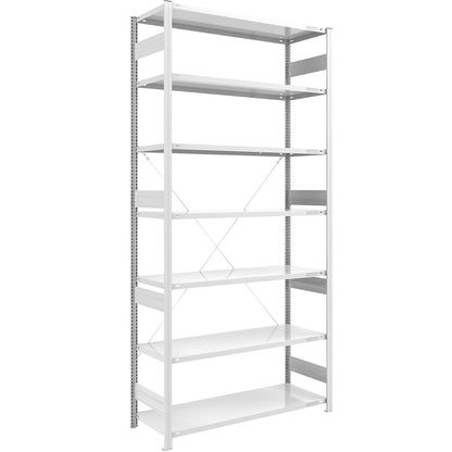 Heavy duty boltless shelving unit, single-sided, HxWxD 3000 x 1300 x 600 mm, grey, standard shelf unit.