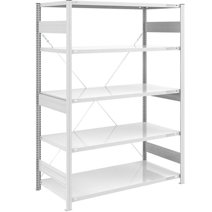 Heavy duty boltless shelving unit, single-sided, HxWxD 2000 x 1300 x 800 mm, grey, standard shelf unit.
