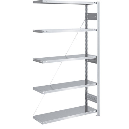 Heavy duty boltless shelving unit, single-sided, HxWxD 2000 x 1000 x 400 mm, zinc plated, extension shelf unit.