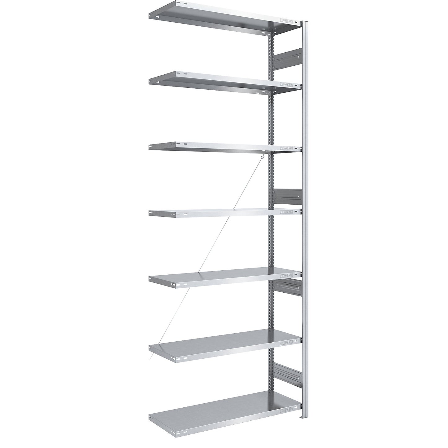 Heavy duty boltless shelving unit, single-sided, HxWxD 3000 x 1000 x 500 mm, zinc plated, extension shelf unit.