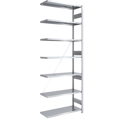 Heavy duty boltless shelving unit, single-sided, HxWxD 3000 x 1000 x 500 mm, zinc plated, extension shelf unit.