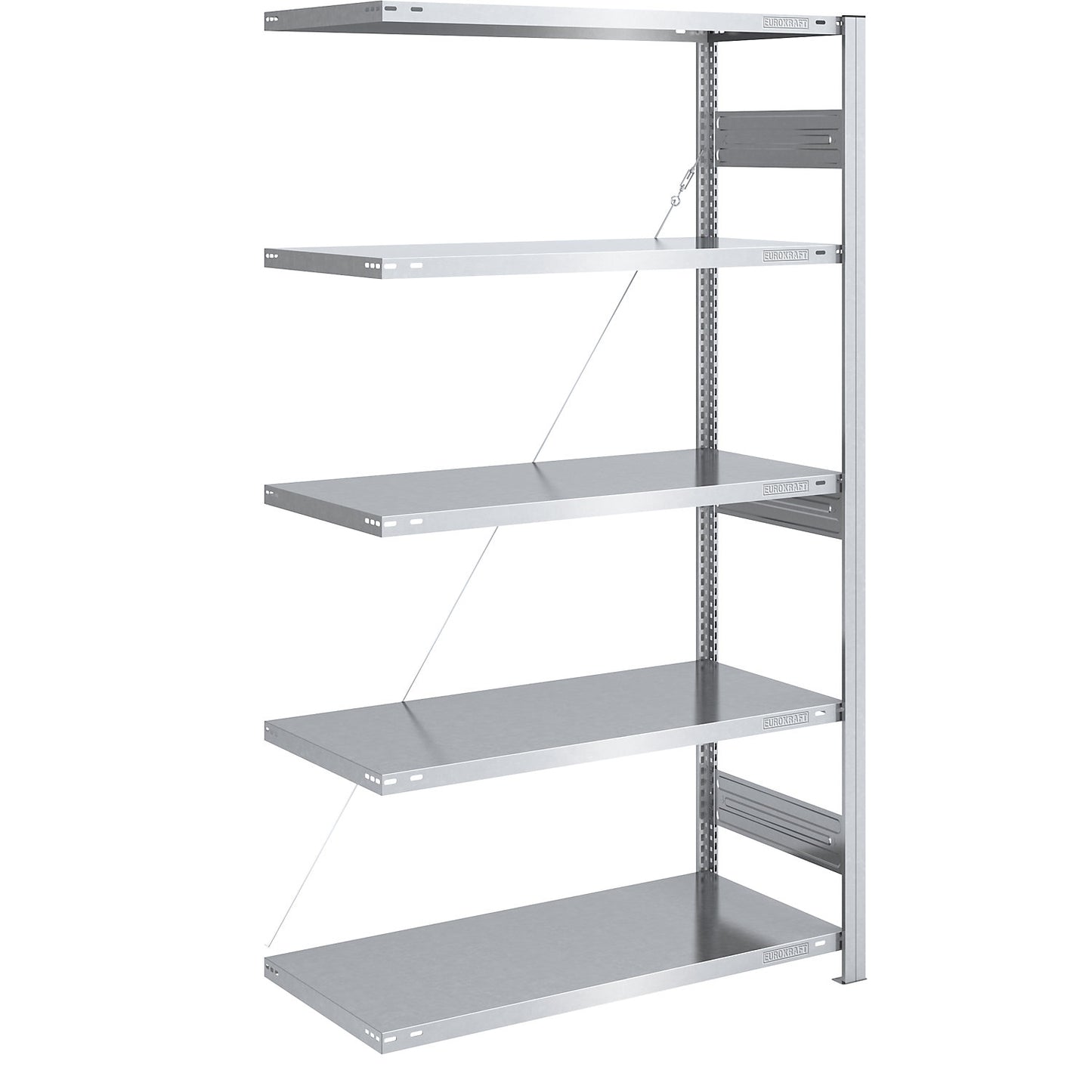 Heavy duty boltless shelving unit, single-sided, HxWxD 2000 x 1000 x 600 mm, zinc plated, extension shelf unit.