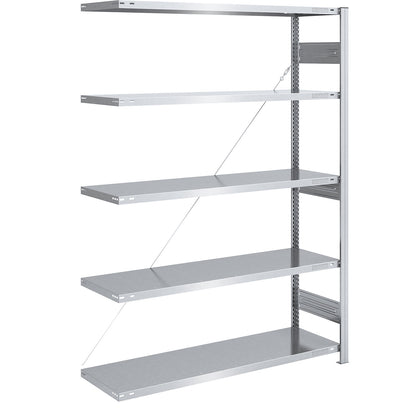 Heavy duty boltless shelving unit, single-sided, HxWxD 2000 x 1300 x 500 mm, zinc plated, extension shelf unit.
