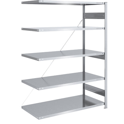 Heavy duty boltless shelving unit, single-sided, HxWxD 2000 x 1300 x 800 mm, zinc plated, extension shelf unit.