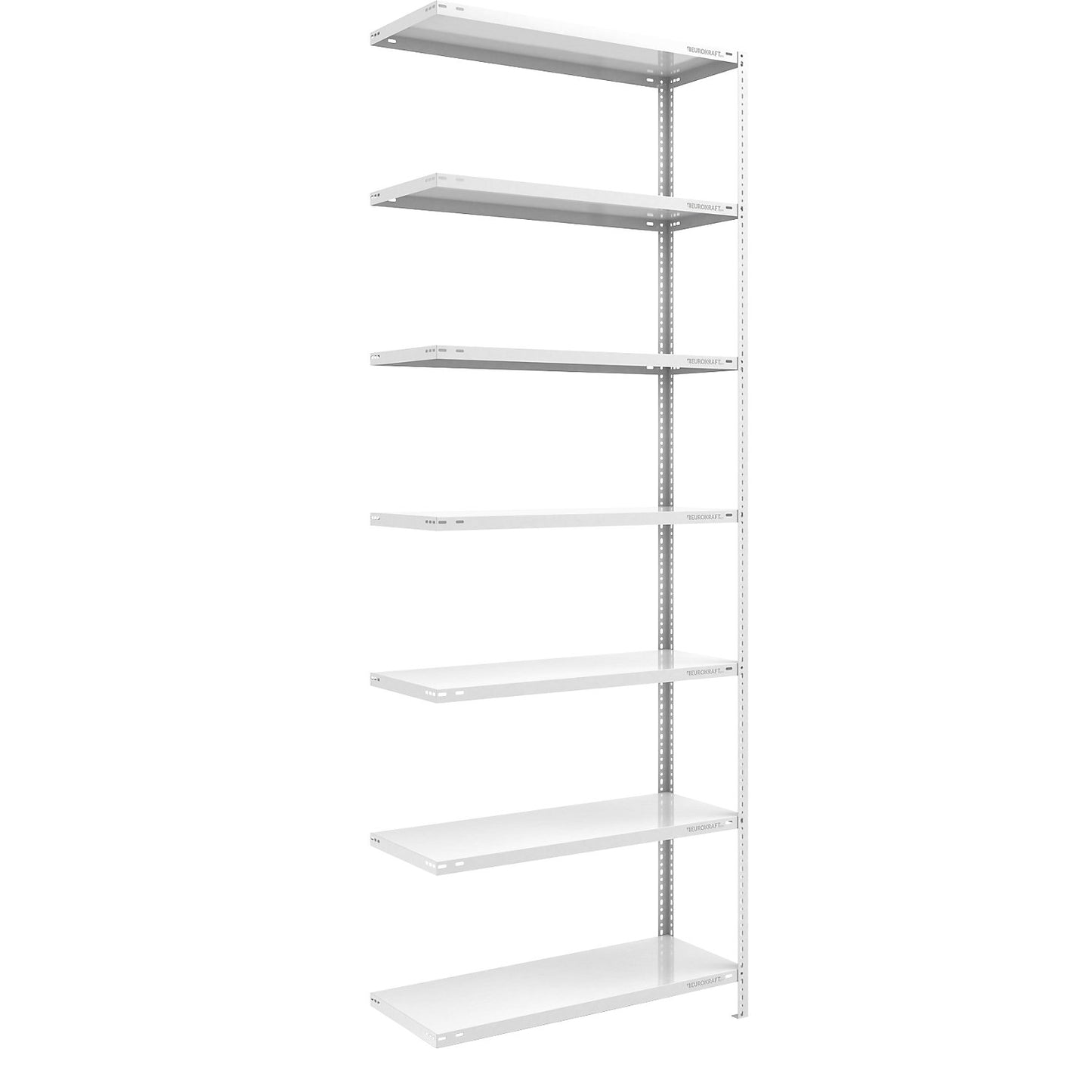 Bolt-together shelving, light duty, double-sided, HxWxD 3000 x 1000 x 500 mm, grey, extension shelf unit.
