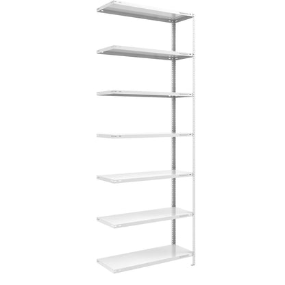 Bolt-together shelving, light duty, double-sided, HxWxD 3000 x 1000 x 500 mm, grey, extension shelf unit.