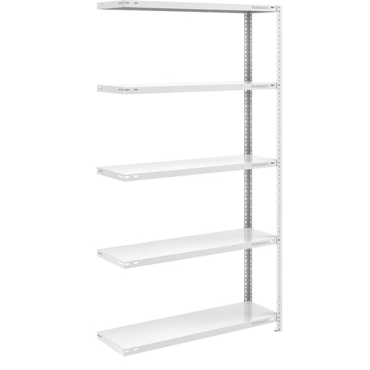 Bolt-together shelving, light duty, double-sided, HxWxD 2000 x 1000 x 400 mm, grey, extension shelf unit.