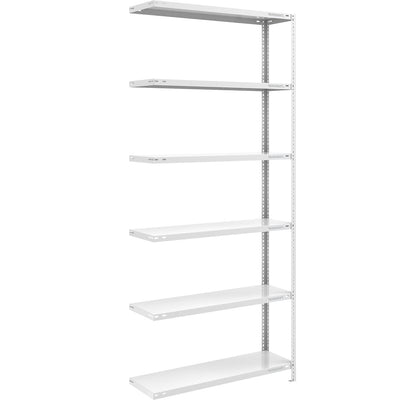 Bolt-together shelving, light duty, double-sided, HxWxD 2500 x 1000 x 400 mm, grey, extension shelf unit.