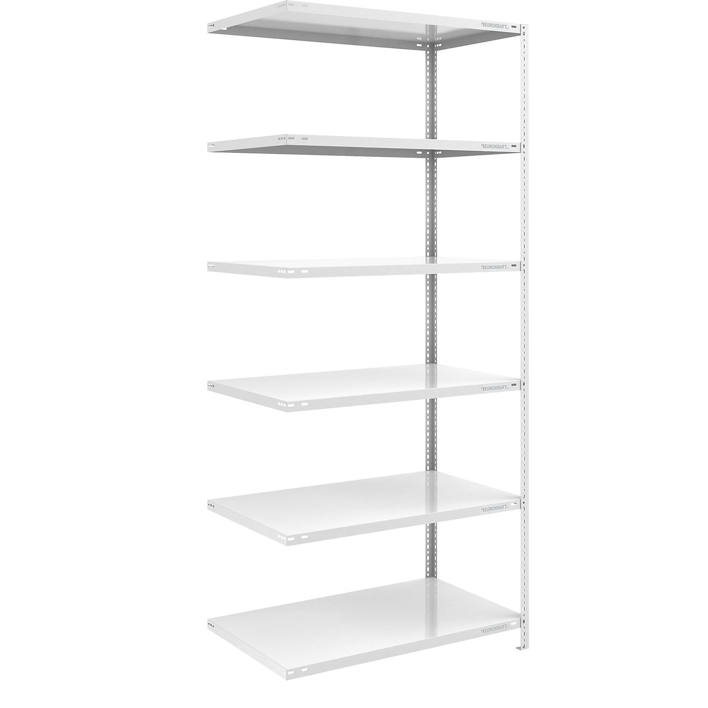 Bolt-together shelving, light duty, double-sided, HxWxD 2500 x 1000 x 800 mm, grey, extension shelf unit.