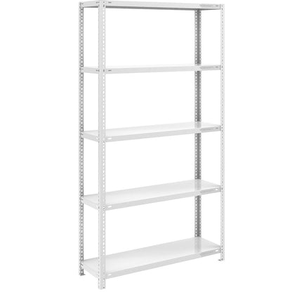 Bolt-together shelving, light duty, double-sided, HxWxD 2000 x 1000 x 400 mm, grey, standard shelf unit.