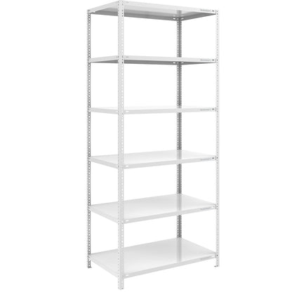 Bolt-together shelving, light duty, double-sided, HxWxD 2500 x 1000 x 800 mm, grey, standard shelf unit.