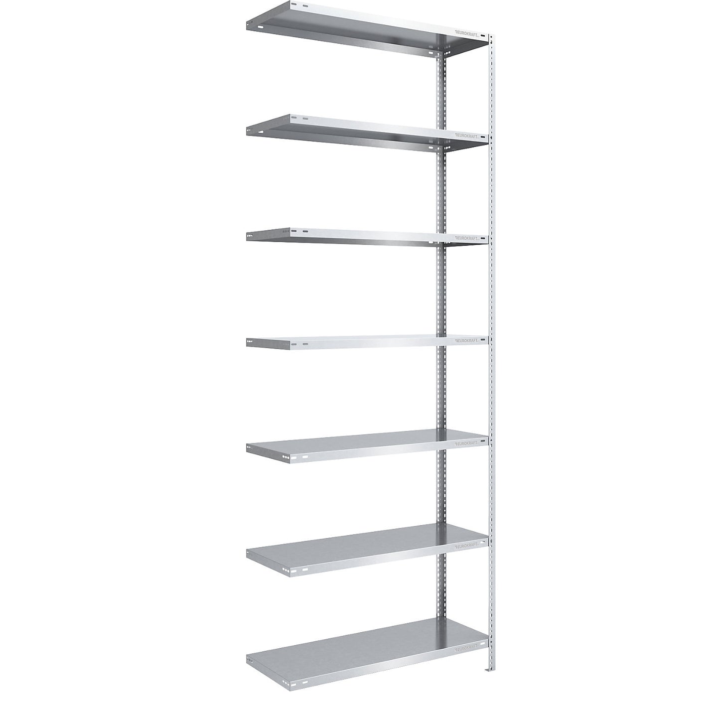 Bolt-together shelving, light duty, double-sided, HxWxD 3000 x 1000 x 500 mm, zinc plated, extension shelf unit.
