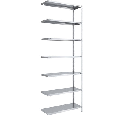 Bolt-together shelving, light duty, double-sided, HxWxD 3000 x 1000 x 500 mm, zinc plated, extension shelf unit.