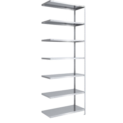 Bolt-together shelving, light duty, double-sided, HxWxD 3000 x 1000 x 600 mm, zinc plated, extension shelf unit.