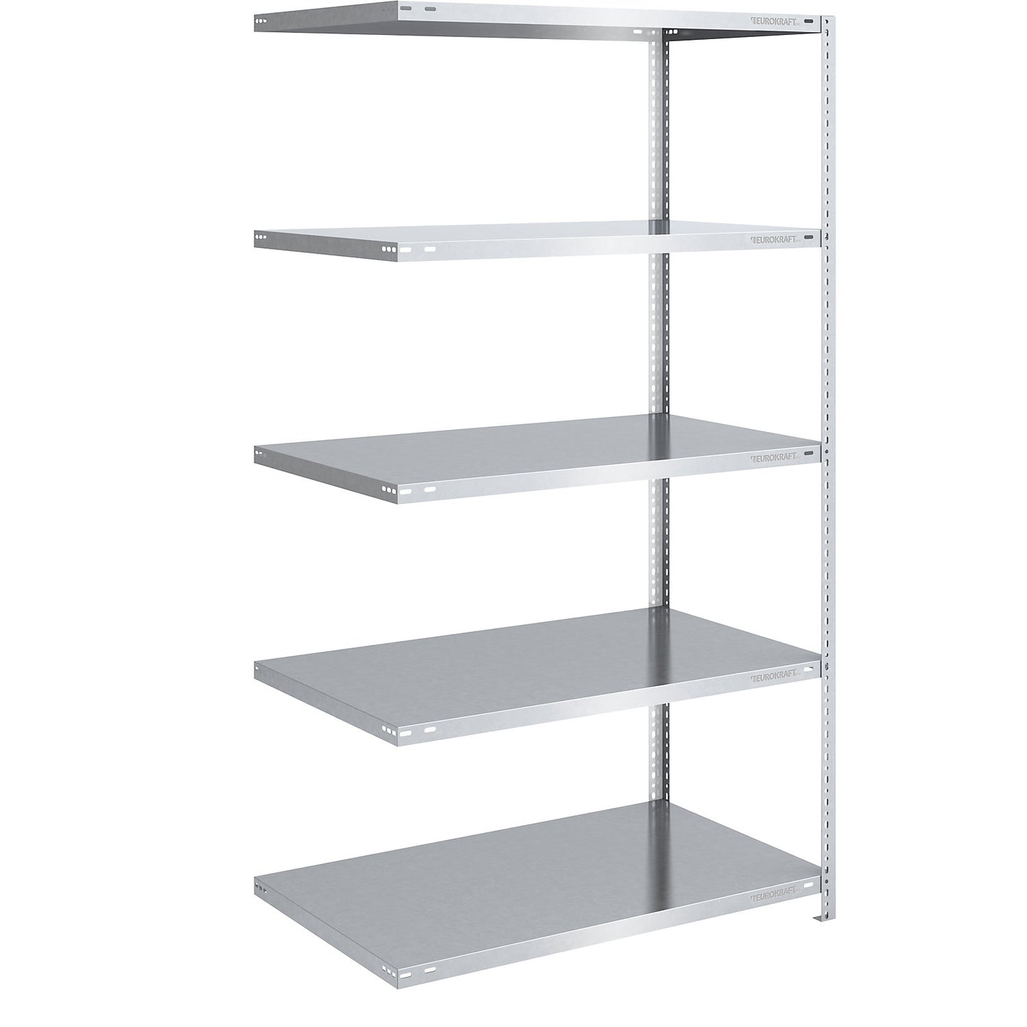 Bolt-together shelving, light duty, double-sided, HxWxD 2000 x 1000 x 800 mm, zinc plated, extension shelf unit.