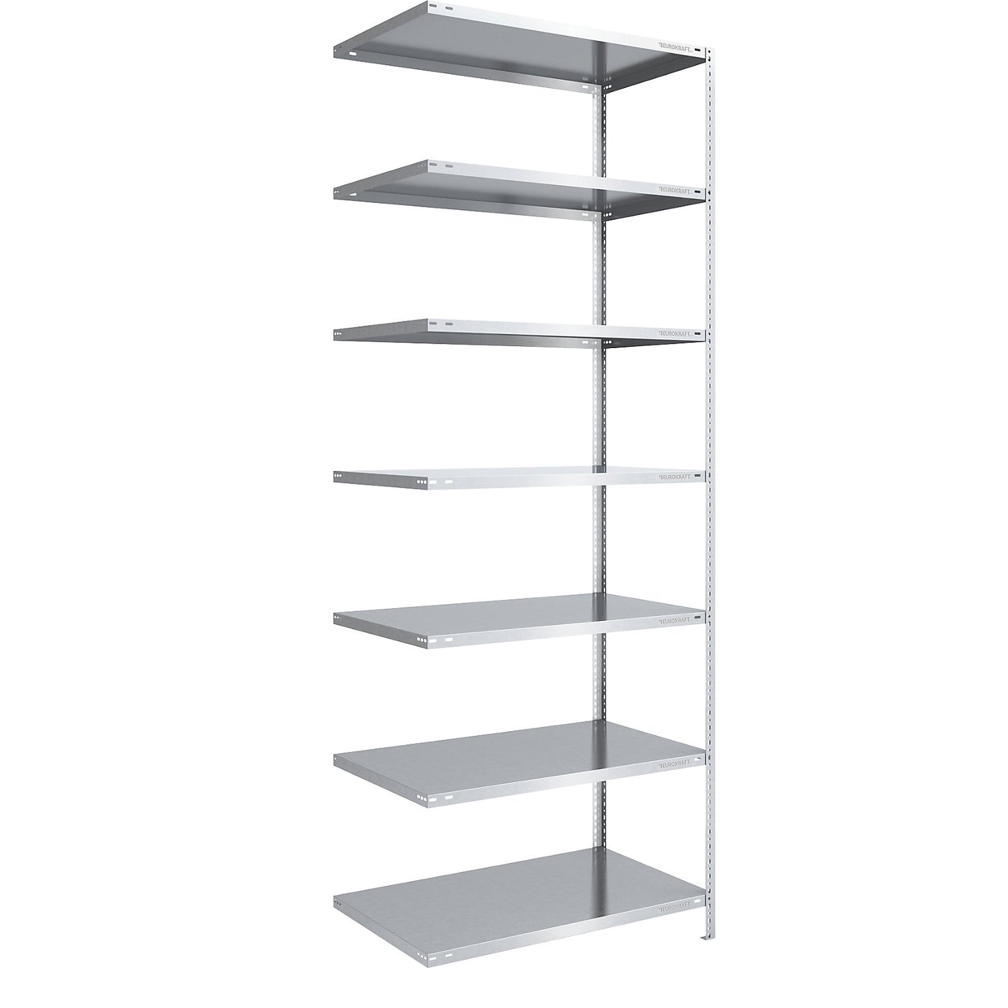 Bolt-together shelving, light duty, double-sided, HxWxD 3000 x 1000 x 800 mm, zinc plated, extension shelf unit.