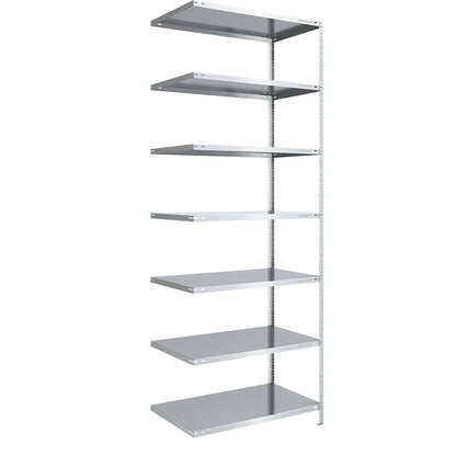 Bolt-together shelving, light duty, double-sided, HxWxD 3000 x 1000 x 800 mm, zinc plated, extension shelf unit.
