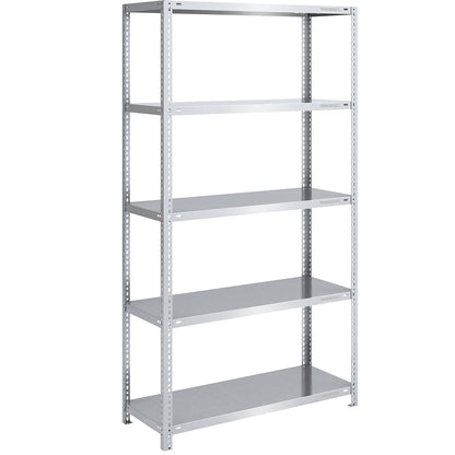 Bolt-together shelving, light duty, double-sided, HxWxD 2000 x 1000 x 500 mm, zinc plated, standard shelf unit.