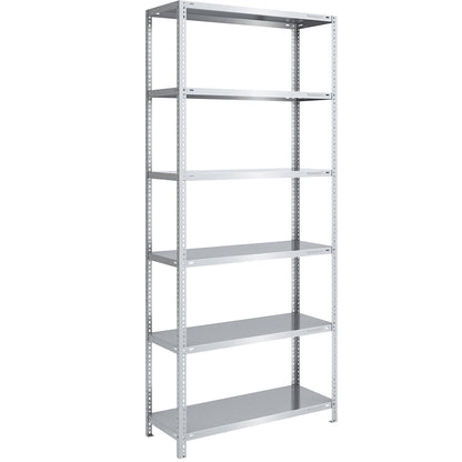 Bolt-together shelving, light duty, double-sided, HxWxD 2500 x 1000 x 500 mm, zinc plated, standard shelf unit.