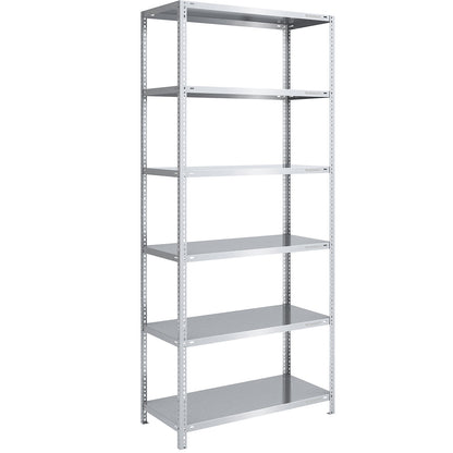 Bolt-together shelving, light duty, double-sided, HxWxD 2500 x 1000 x 600 mm, zinc plated, standard shelf unit.