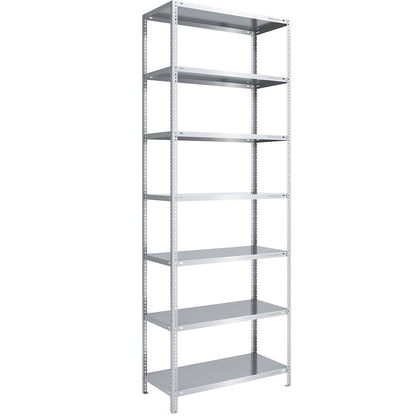 Bolt-together shelving, light duty, double-sided, HxWxD 3000 x 1000 x 600 mm, zinc plated, standard shelf unit.