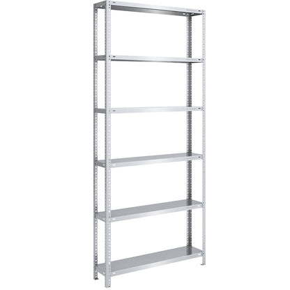 Bolt-together shelving, light duty, double-sided, HxWxD 2500 x 1000 x 300 mm, zinc plated, standard shelf unit.
