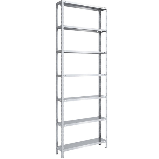 Bolt-together shelving, light duty, double-sided, HxWxD 3000 x 1000 x 300 mm, zinc plated, standard shelf unit.