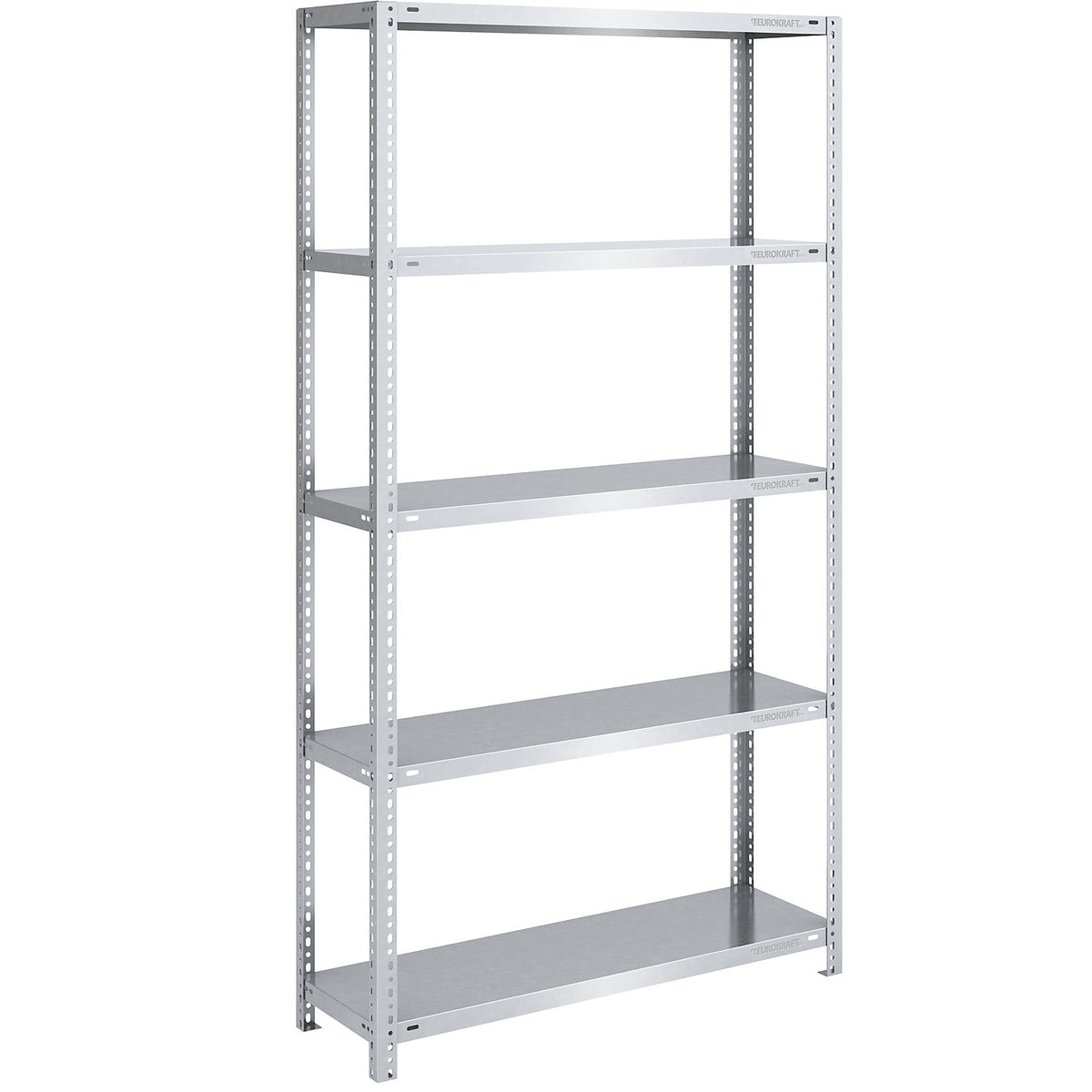 Bolt-together shelving, light duty, double-sided, HxWxD 2000 x 1000 x 400 mm, zinc plated, standard shelf unit.