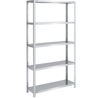 Bolt-together shelving, light duty, double-sided, HxWxD 2000 x 1000 x 400 mm, zinc plated, standard shelf unit.