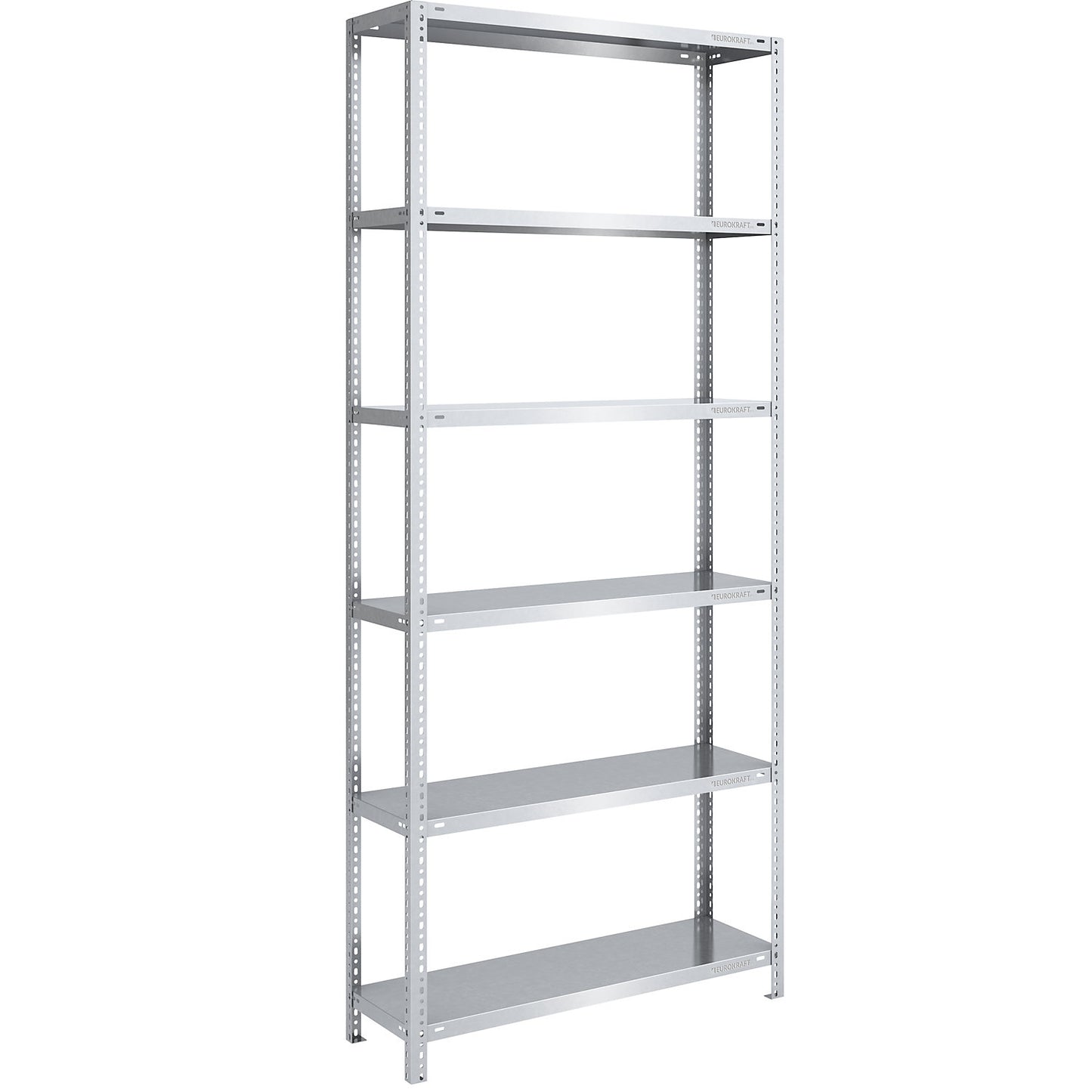 Bolt-together shelving, light duty, double-sided, HxWxD 2500 x 1000 x 400 mm, zinc plated, starter shelf unit.