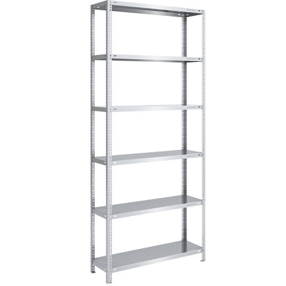 Bolt-together shelving, light duty, double-sided, HxWxD 2500 x 1000 x 400 mm, zinc plated, starter shelf unit.